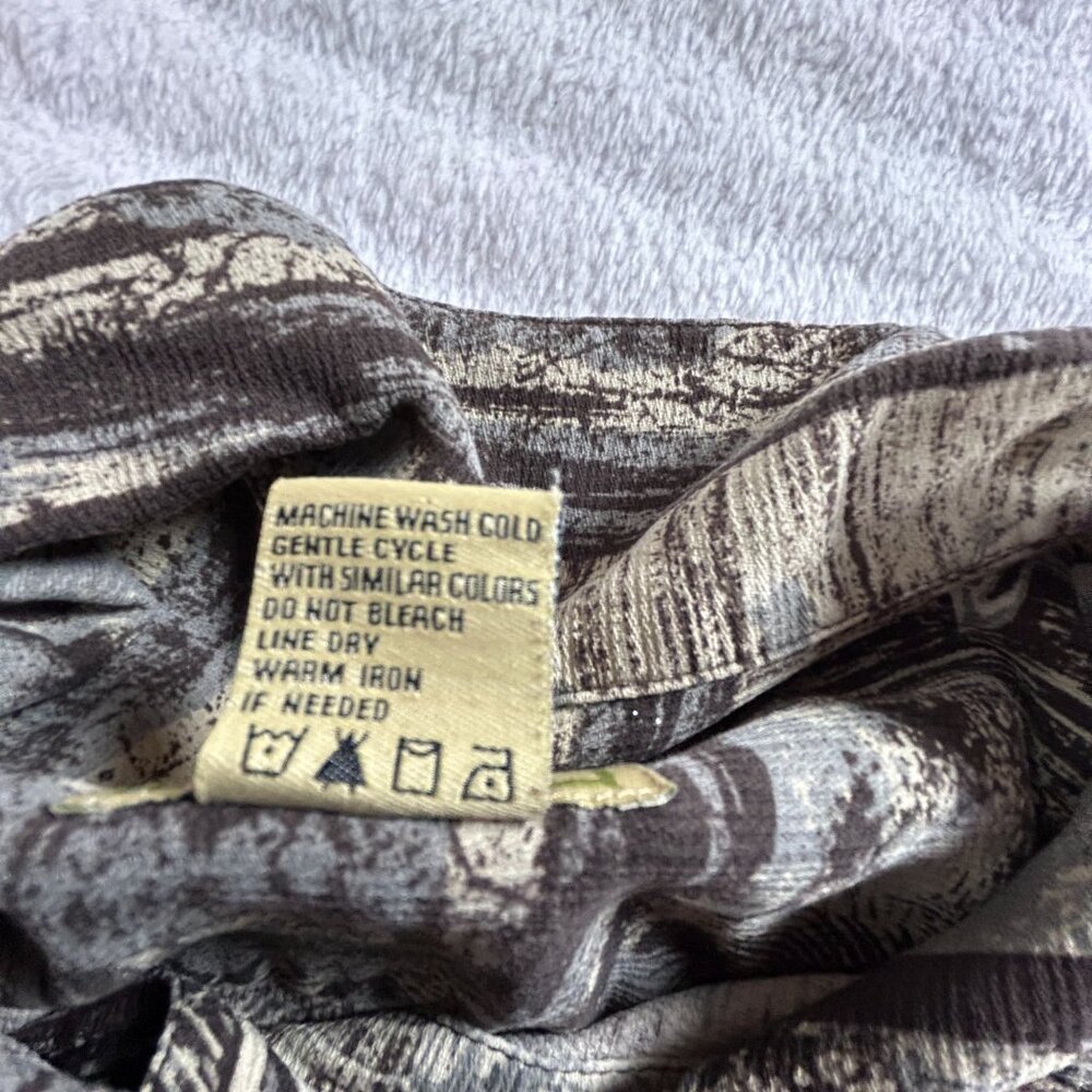 Vintage Dr. Martens Button-Up Silk Hawaiian Shirt Large Abstract Brown Casual View 4